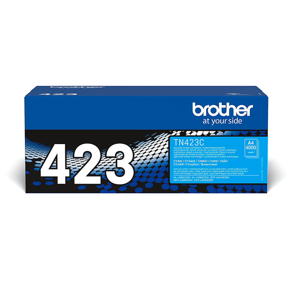 Brother TN423C: оригинальный голубой тонер-картридж.